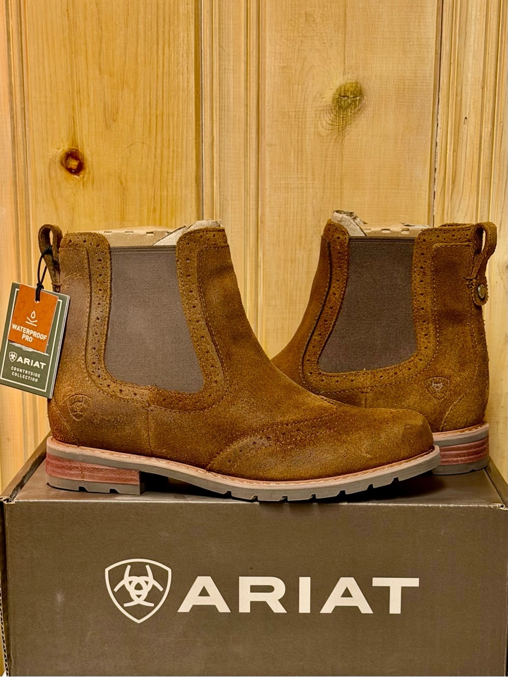 ARIAT LADIES WEXFORD BROGUE WATERPROOF BOOTIES SZ 6.5B/US 37 IN WEATHERED HONEY